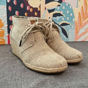 Toms Burlap Desert Wedge Natural Tan